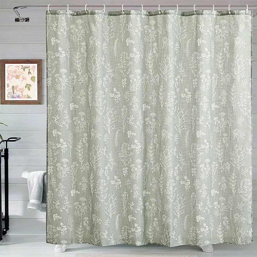 Boho floral shower curtain